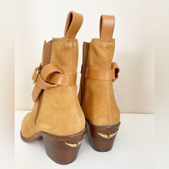 Zadig & Voltaire Tyler Suede pointed toe Western heeled Ankle Bootie FR 39/US 8 - Picture 8 of 17